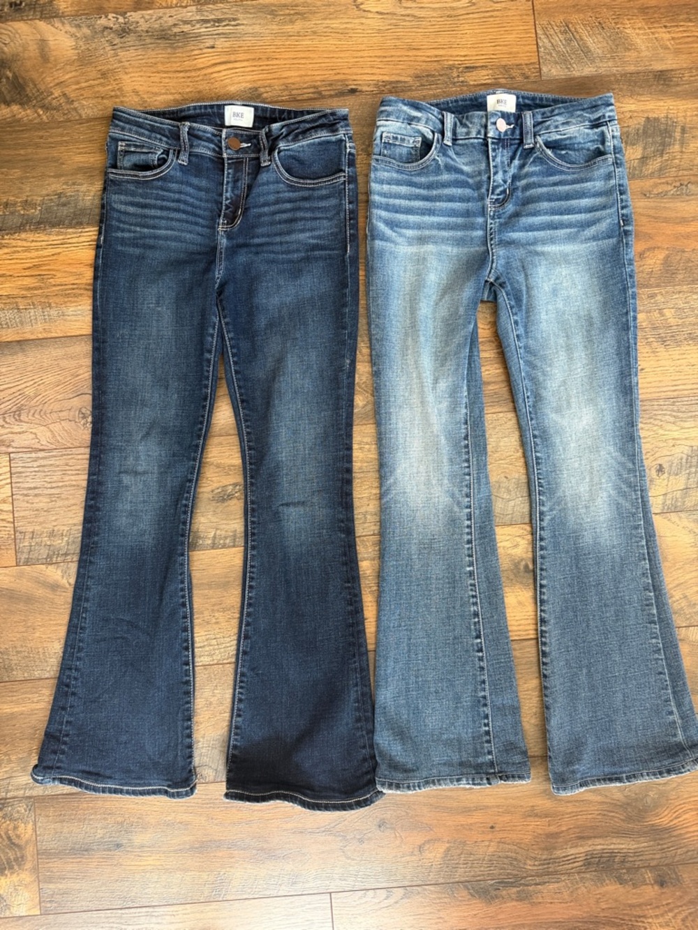 Girls' BKE Stretch Flare Jeans - Dark Wash and Light Wash